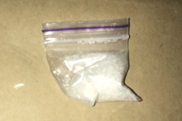 A substance believed to be methylamphetamine, which police allegedly seized from Alexander Victor Miller on Tuesday night.