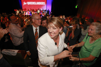 Then-premier Anna Bligh at a Labor election campaign launch in 2012.