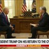 Trump with Sean Hannity on Fox News - his first one-on-one interview since returning to the Oval Office.