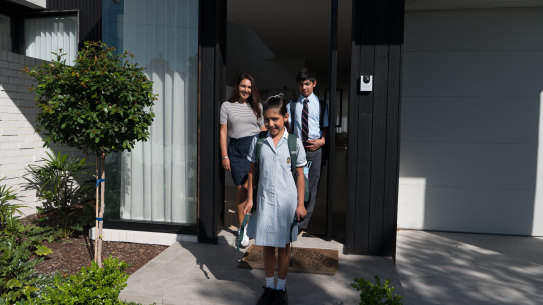 Matraville parent Nitasha with her children Aria and Ishaan.