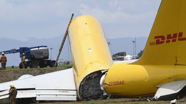 DHL jet skids off runway, breaks up into parts in Costa Rica