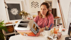 Lucy Simpson a Yuwaalaraay woman and textile and graphic designer based in Sydney, with her design for a Breville toaster.
