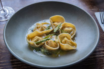 Tortelli filled with asparagus, goat’s cheese and wild garlic sings of the fragility of seasons, food, life.