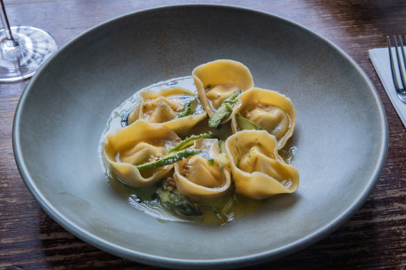 Tortelli filled with asparagus, goat’s cheese and wild garlic sings of the fragility of seasons, food, life.