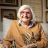 Get on with it: At 95, Liz Hicklin has a growing career as a “sit-down stand-up comedian”.