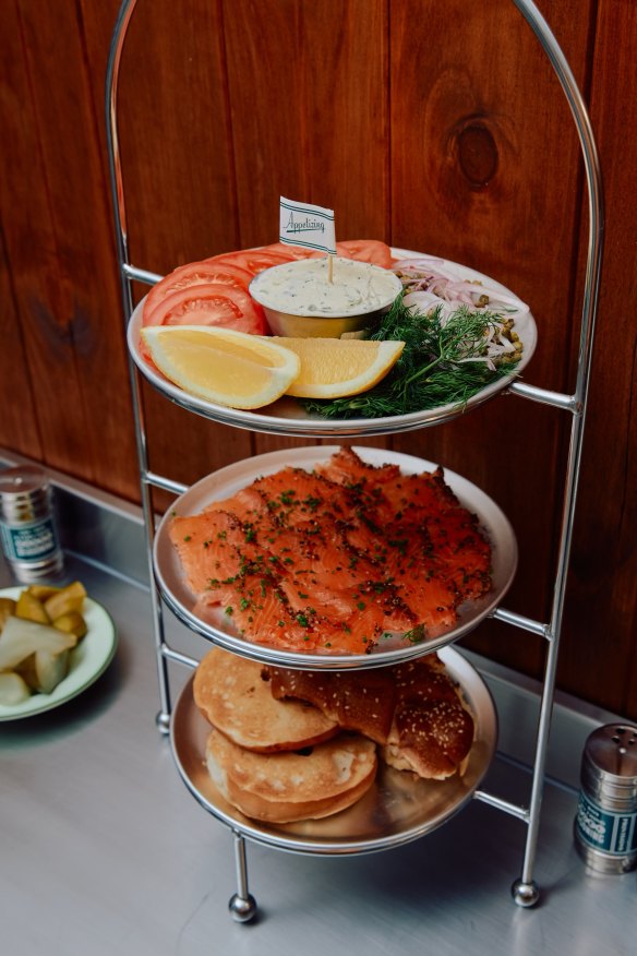 Bagel high tea at Corner Deli by Lox in a Box.