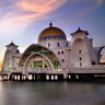 Sunset over the Malacca Strait Mosque.