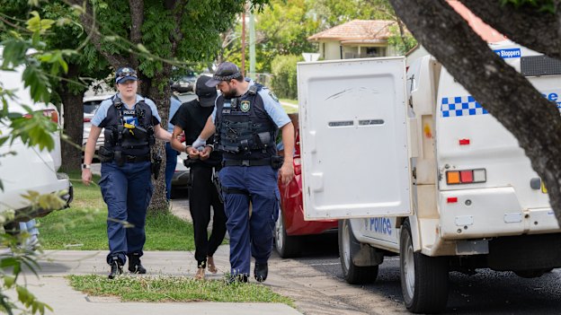  Police arrest  a teenage boy at his Armidale home. Regional NSW is  experiencing a high number break-ins and car thefts by young people.