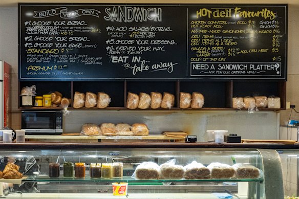 The chalkboard menu at Terrace Deli on Little Collins Street.