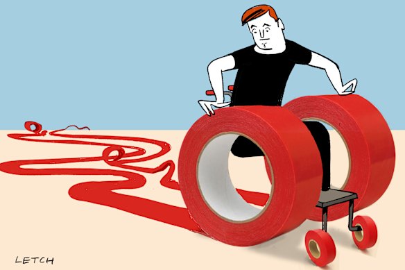 Red tape wrangling.