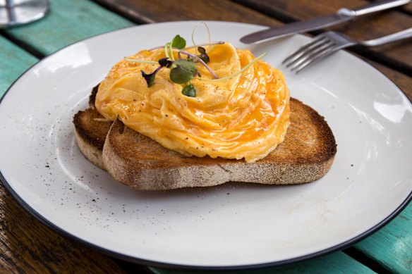Scrambled eggs make a good iron-rich meal, but go steady on the cream and butter.