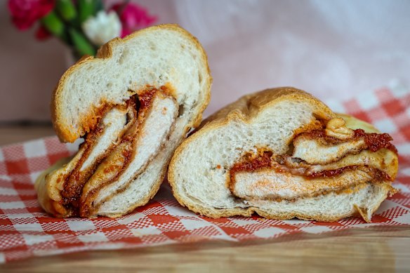 The chicken parma sub.