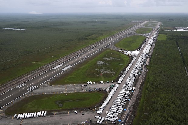Work on the new migrant detention facility dubbed Alligator Alcatraz.