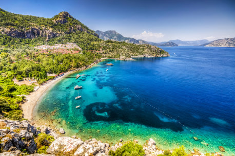 Turunc Bay in Marmaris. Turunc is popular tourist destination in Turkey. 
