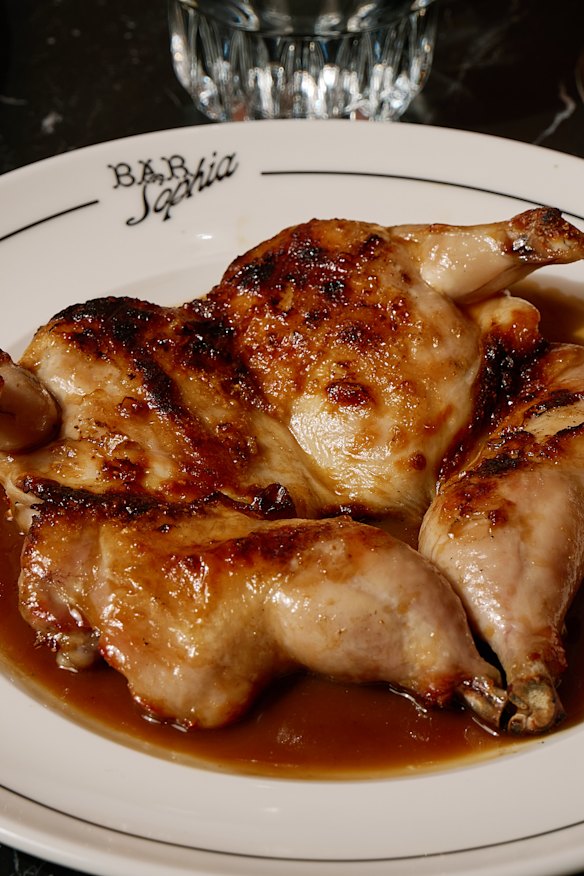 Sesame spatchcock with jus.