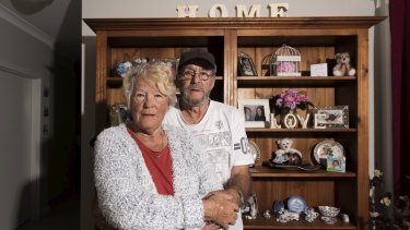 Hans De Bruyen, 74, with his wife Gloria, 75, in their social housing home in Colyton, western Sydney, which was built by the NSW government using proceeds from the Millers Point sell-off.
