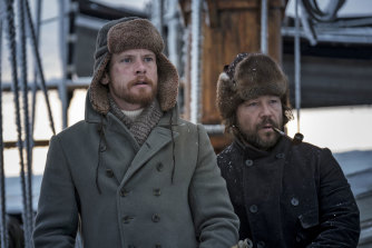 Jack O’Connell as Patrick Sumner and Stephen Graham as Captain Brownlee in <i>The North Water</i>.