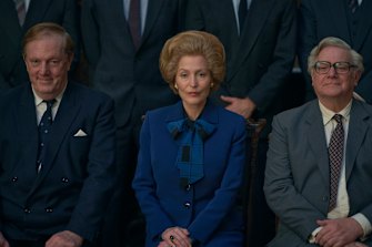 Gillian Anderson as Margaret Thatcher in The Crown.