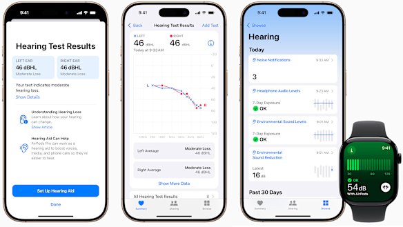 Hearing test and hearing aid join other hearing health features already on Apple devices.
