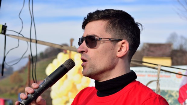 Critics say Austrian Martin Sellner is the spokesman for a racist, extreme far-right group.