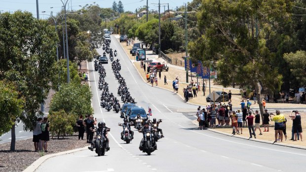 Rebels boss Nick Martin funeral procession making its way to Pinnaroo Valley Memorial Park.