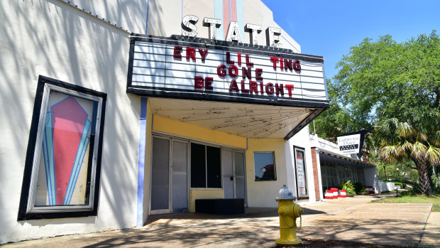 A shuttered cinema in Albany, Georgia, offers a little message of hope in bleak times.