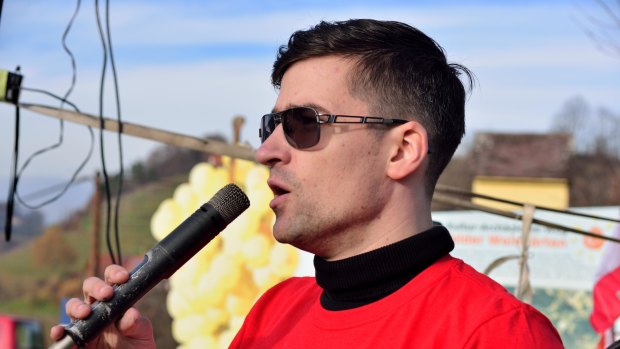 Critics say Martin Sellner is the spokesman for a racist, extreme far-right group.