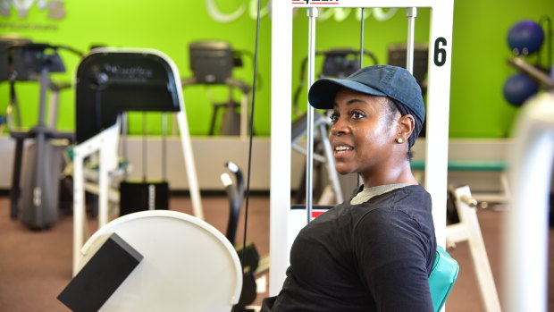 Tawanna Maples returned to Tony's Gym to work out the day it reopened.