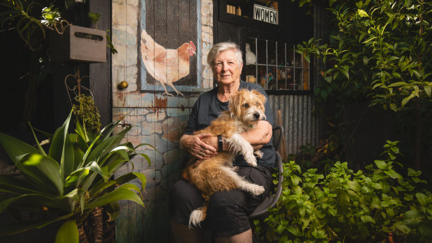 Dann with her dog, Ginger.