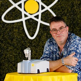 Dr David Caldicott,  the designer of Australia's first government-sanctioned pill testing program, at Splendour In the Grass this year. 