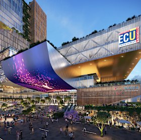 An artist's rendering of the Edith Cowan CBD campus in Perth, due to open in 2025.