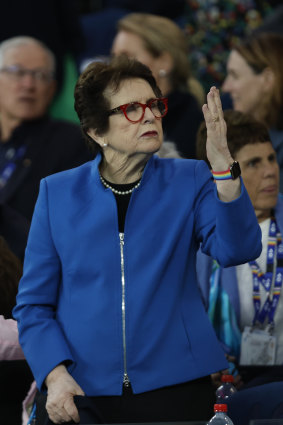 Billie Jean King at the Australian Open last year.