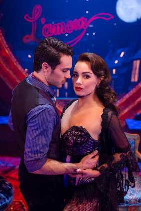 Des Flanagan and Alinta Chidzey as Christian and Satine.