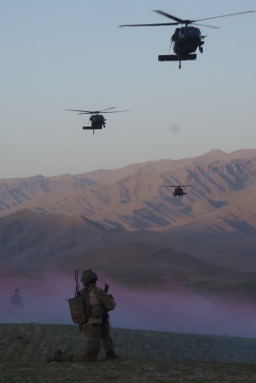 Team extraction at the end of a long daylight mission, Khod Valley, Afghanistan.
