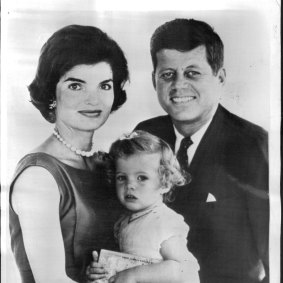Sen. John F. Kennedy, winner of the Democratic presidential nomination, is shown with his wife, Jacqueline, and their daughter, Caroline, in this 1959 file photo.