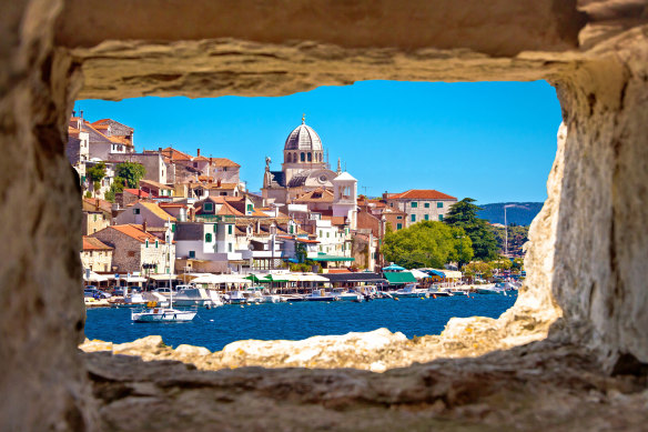 A window view of Sibenik on Croatia’s Dalmation Coast.