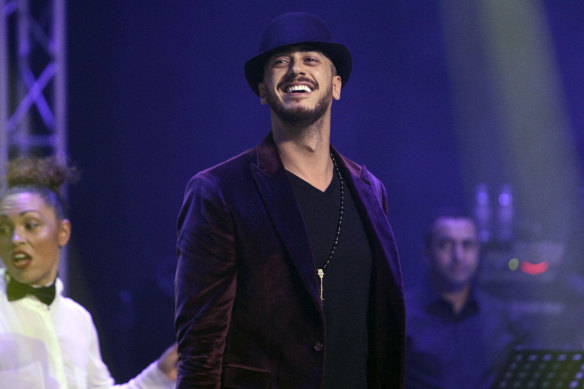 Moroccan singer Saad Lamjarred performs during a concert in Casablanca, Morocco, in January 2016. 