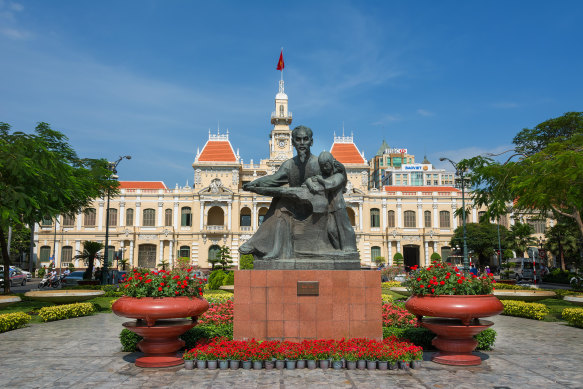 The City Hall of Saigon or Ho Chi Minh City, Vietnam - high cost of entry.