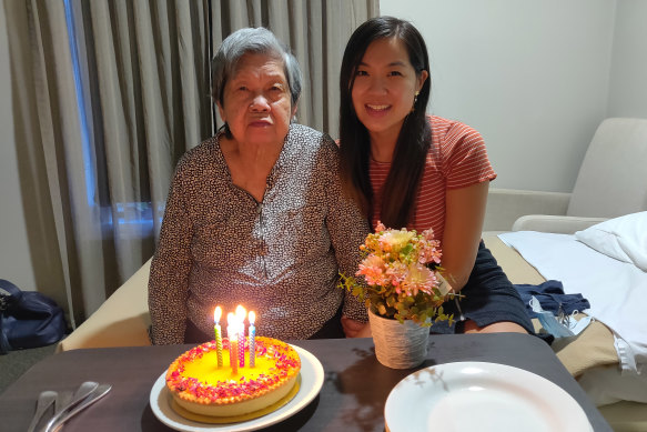 Ms Lim celebrating her 86th birthday in March.