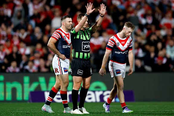 Sam Walker is sent to the sin bin.