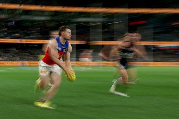 Lachie Neale runs free earlier this season.