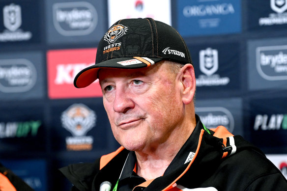 Tim Sheens was nonplussed after the Tigers’ latest defeat.