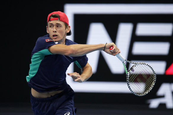 Alex de Minaur in action. 