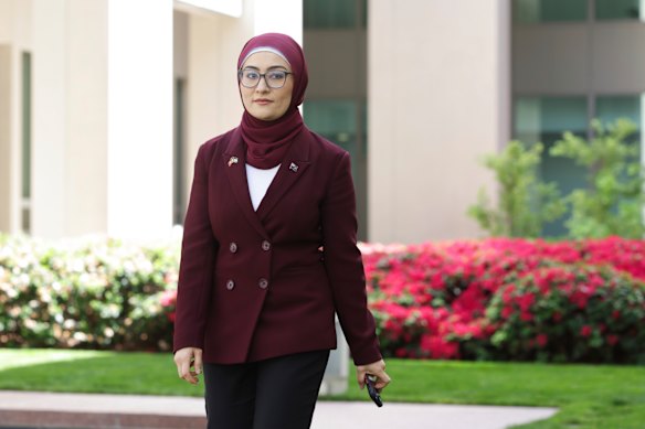 Senator Fatima Payman, pictured in May, has criticised the Greens for backing out of her push for an inquiry.