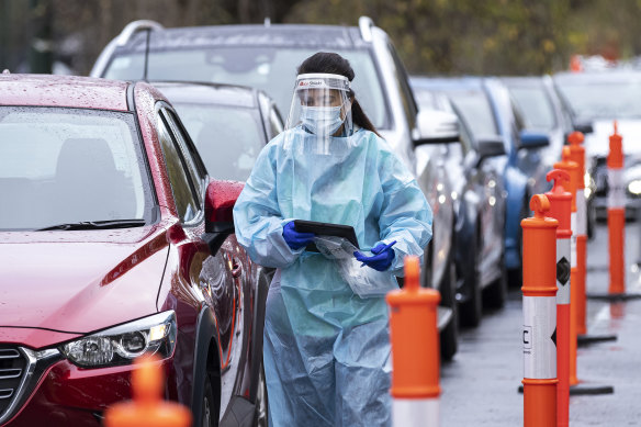 Lines at testing sites stretched for kilometres in the early days of the outbreak.