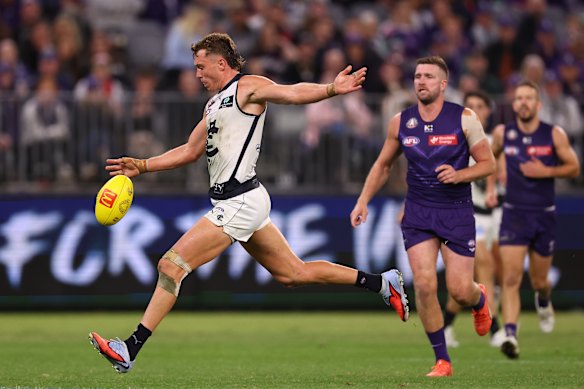 Patrick Cripps of the Blues in action.