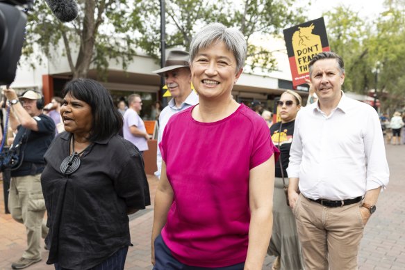 Labor Senate leader Penny Wong in the Northern Territory today. 