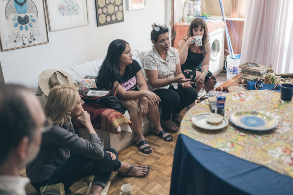 The Puente Social team held conversations at different places, like football fields, rooftops, community centres, hills, markets and people's homes in Santiago, Chile.