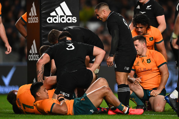 The All Blacks were all over the Wallabies.