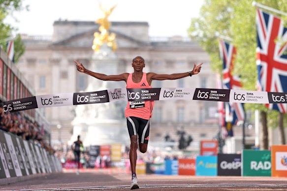 Sebastian Sawe became the first person in history to run a sub-two hour marathon in London.